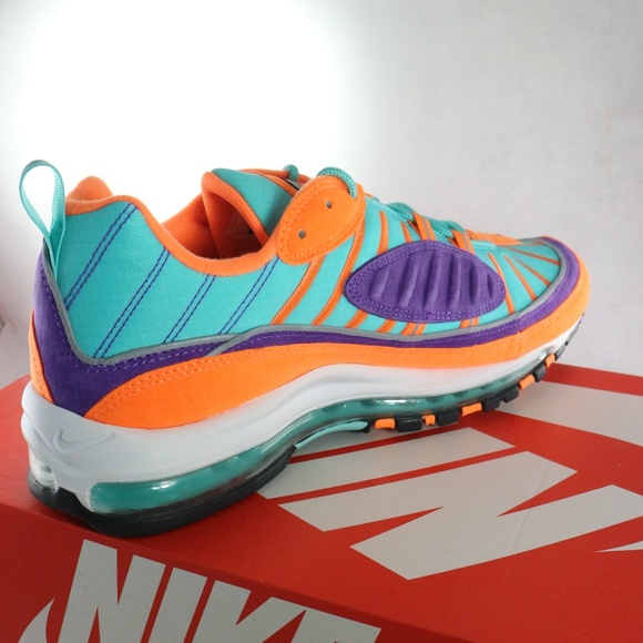 PAIR NIKE AIR MAX 98 QS Cone Hyper Grape Sneakers PAIR Sz 11 US Men - Picture 4 of 8